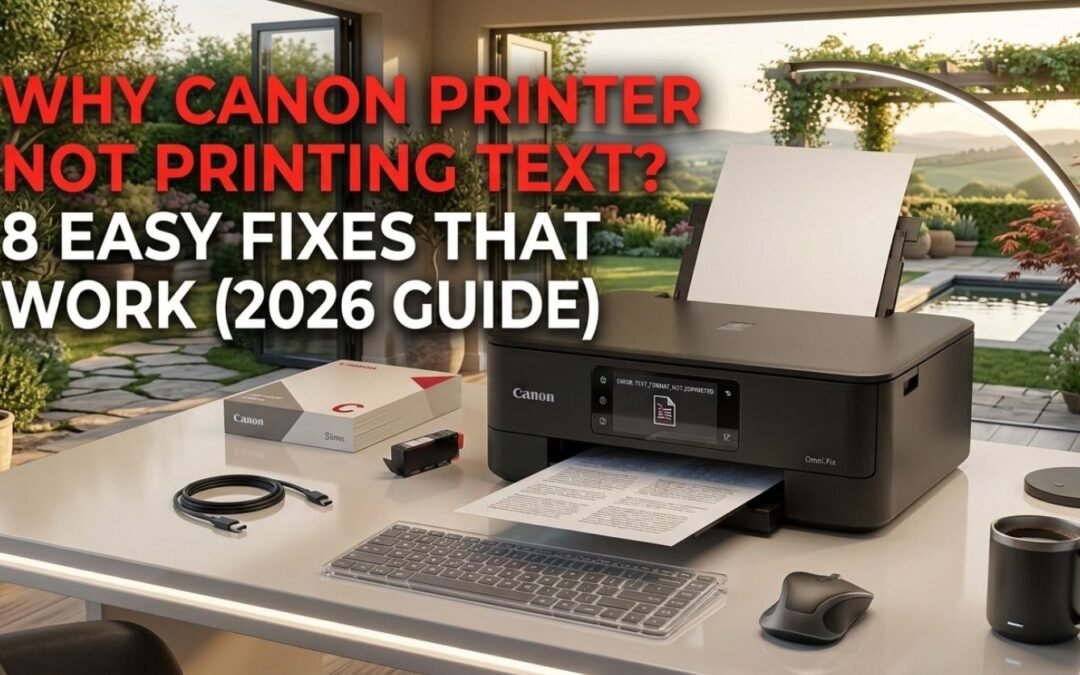 Why Canon Printer Not Printing Text? 8 Easy Fixes That Work (2026 Guide)