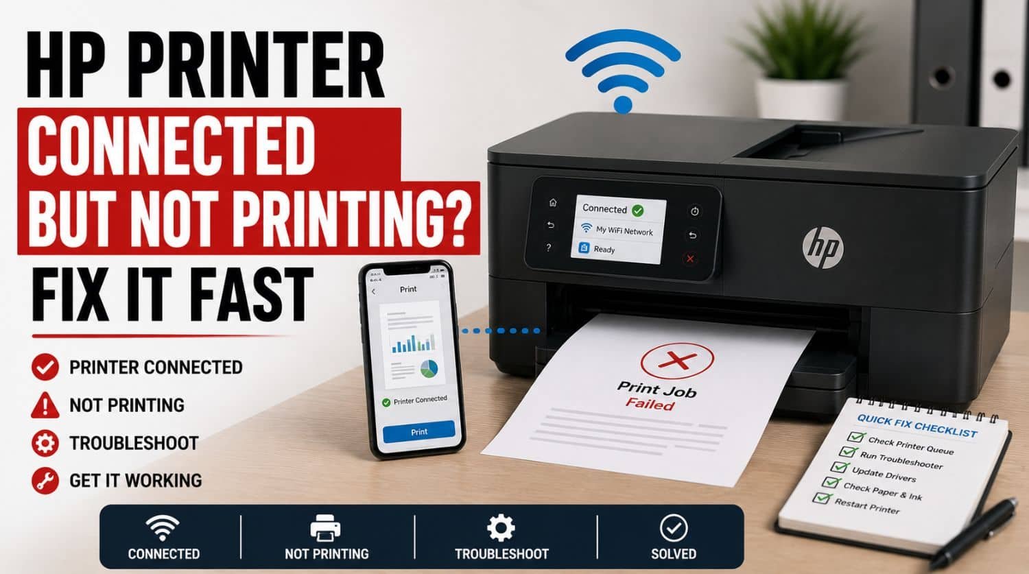 HP Printer Connected But Not Printing