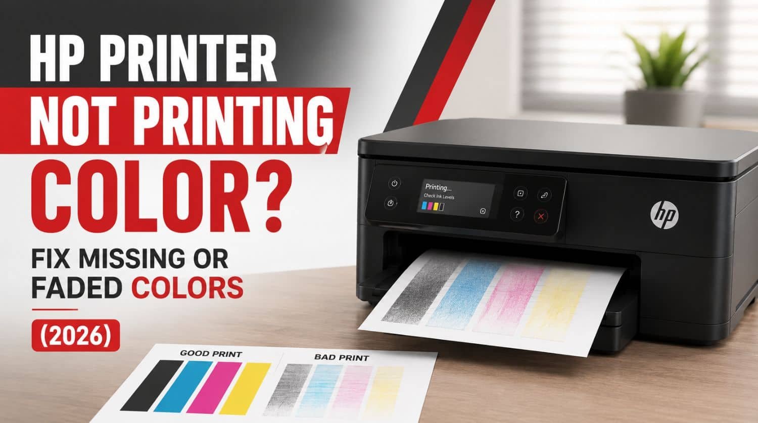 hp printer on table not printing colors