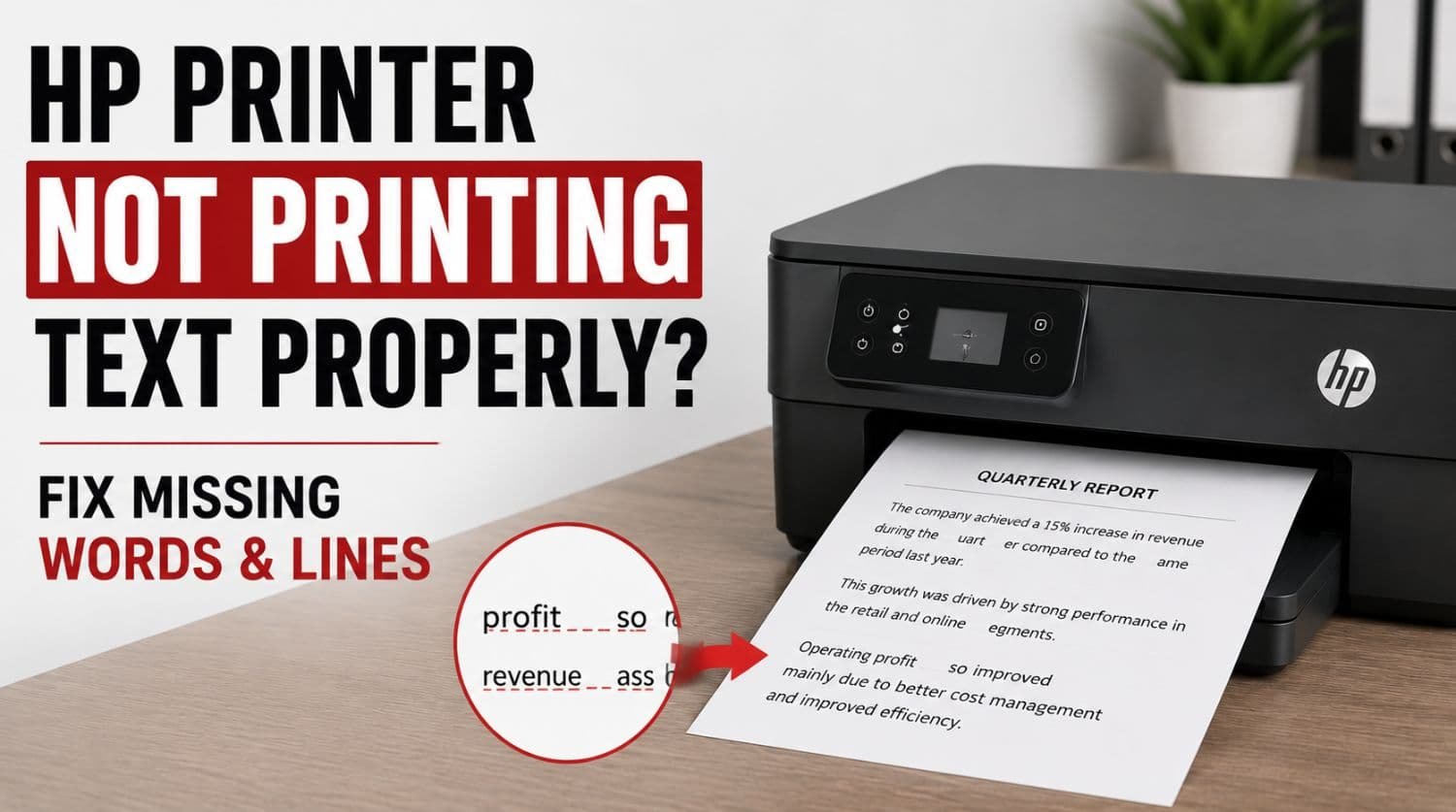 hp printer on table printing wrong text