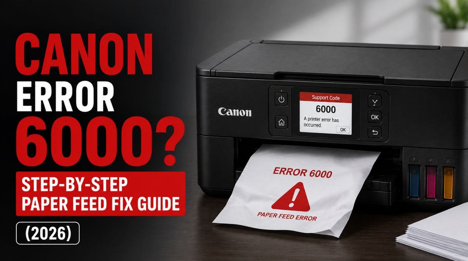Canon Error 6000? Step-by-Step Paper Feed Fix Guide (2026)