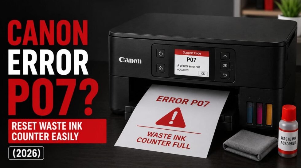 Ink Overflow Canon Error P07? Reset Waste Ink Counter Easily (2026)
