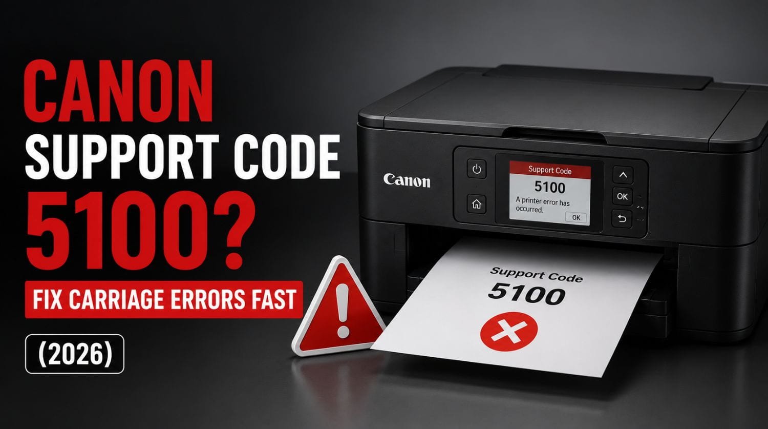 Canon Support Code 5100? Fix Carriage Errors Fast (2026)