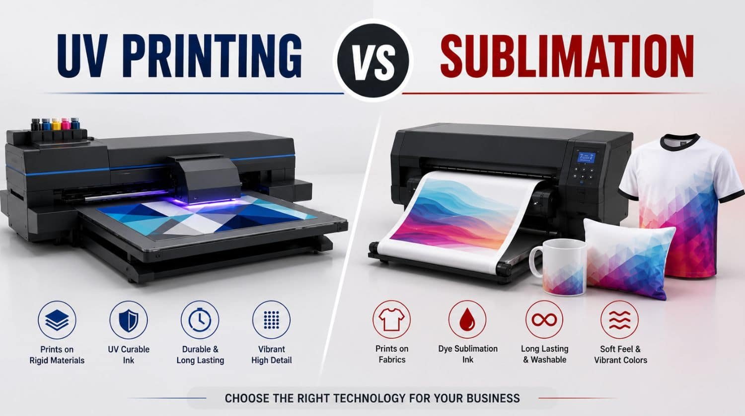 UV Printing vs Sublimation: Key Differences Explained (2026)
